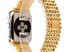 Curea iUni compatibila cu Apple Watch 1/2/3/4/5/6/7, 42mm, Luxury, Otel Inoxidabil, Gold